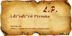 Lénárd Piroska névjegykártya